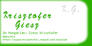 krisztofer giesz business card